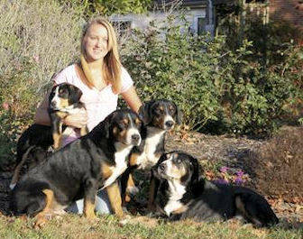 Entlebucher group with my niece